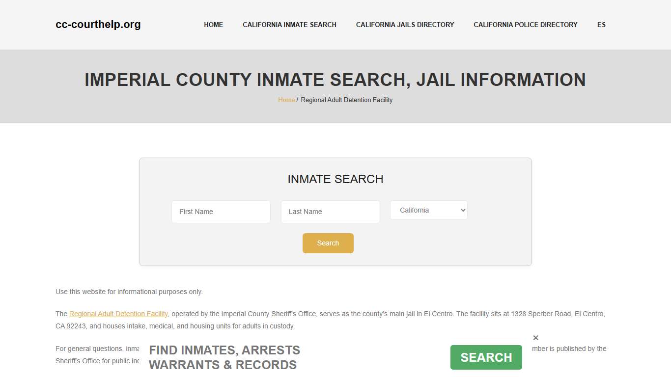 Imperial County Inmate Lookup, Jail Roster